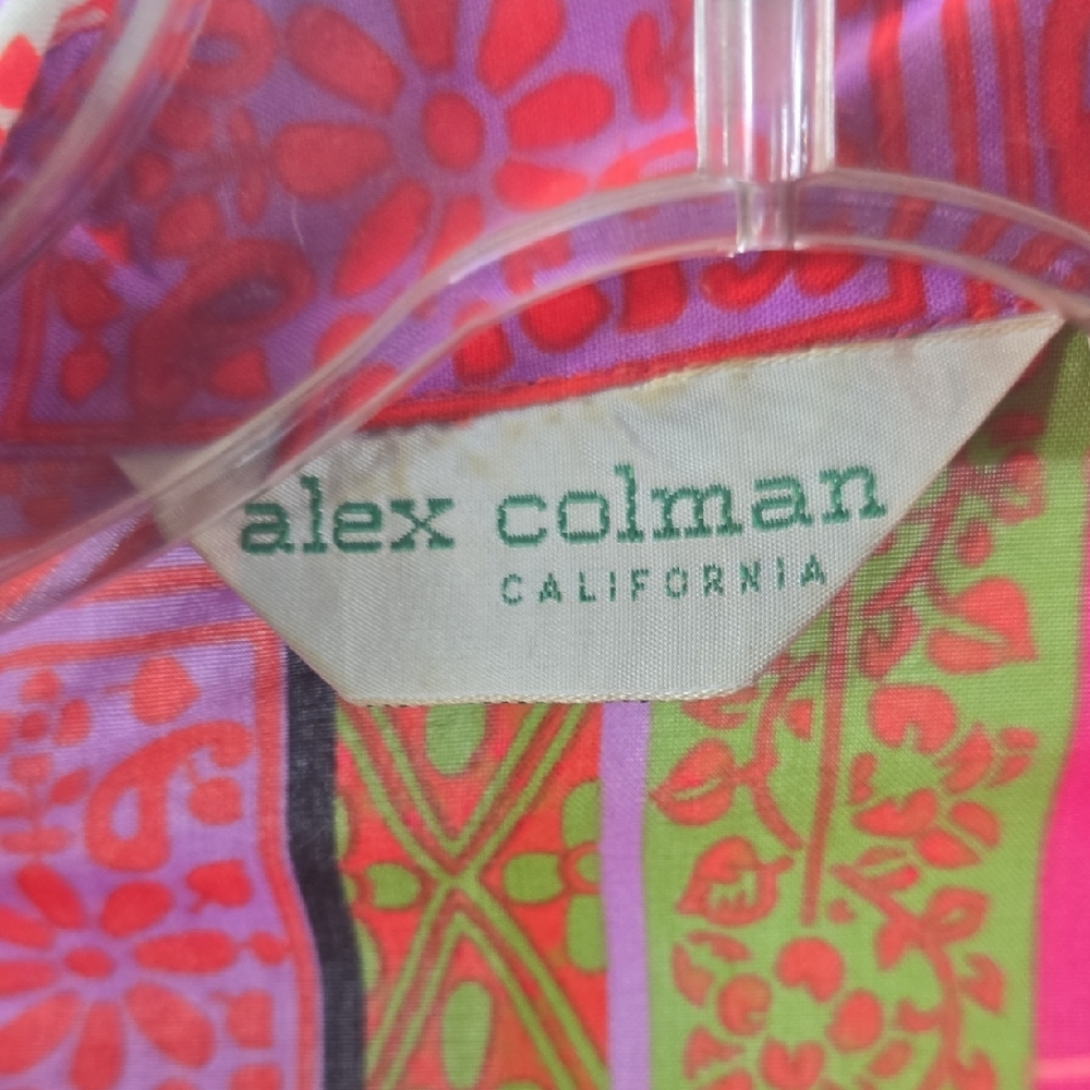 Vintage Alex Coleman Vibrant Button Down Dress - Picture 3 of 11